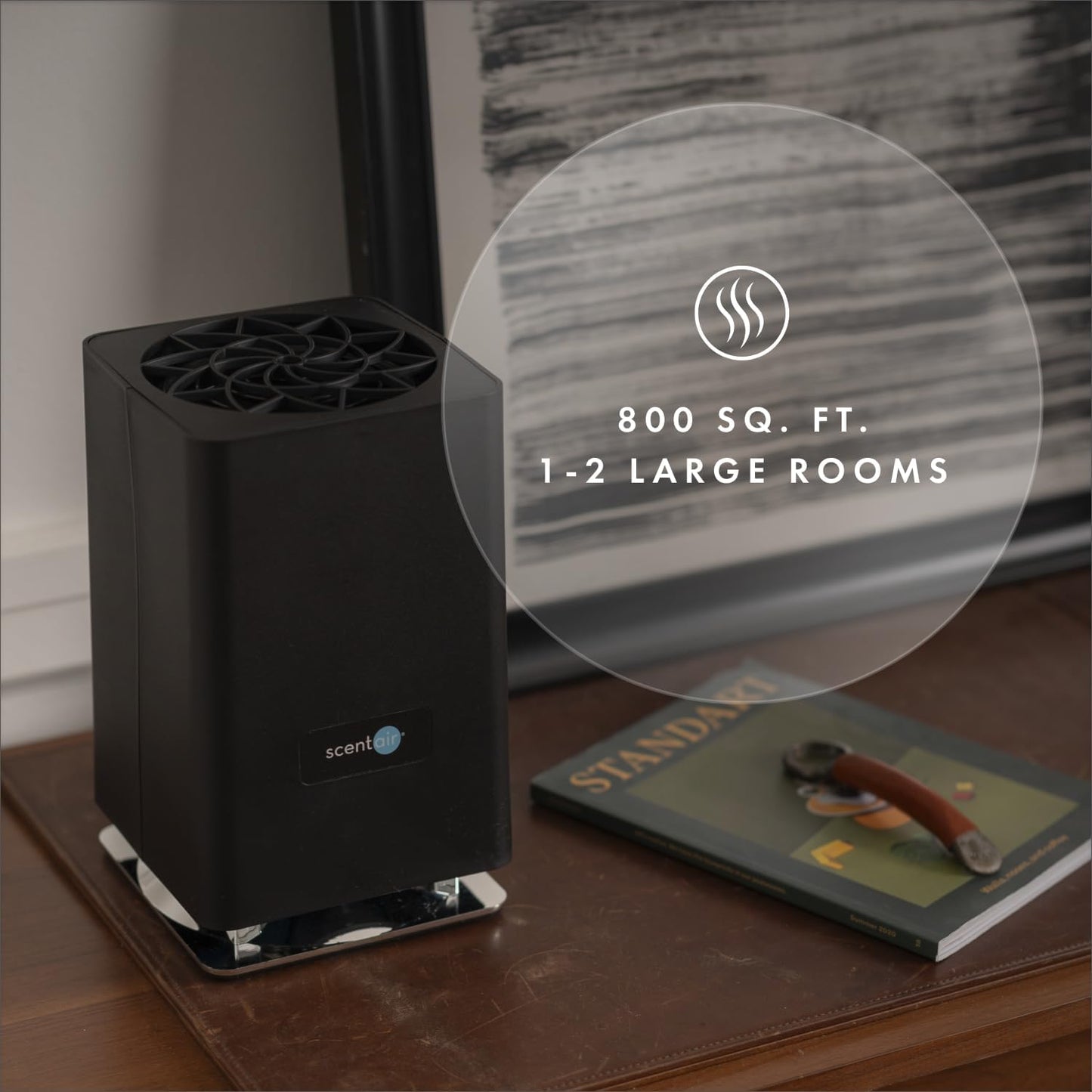 ScentAir Whisper Home | Diffuser Machine, Scents up to 800 Sq. Ft Room, Compatible with Alexa & Google, WiFi & Bluetooth Enabled, Cartridge Sold Separately, Black