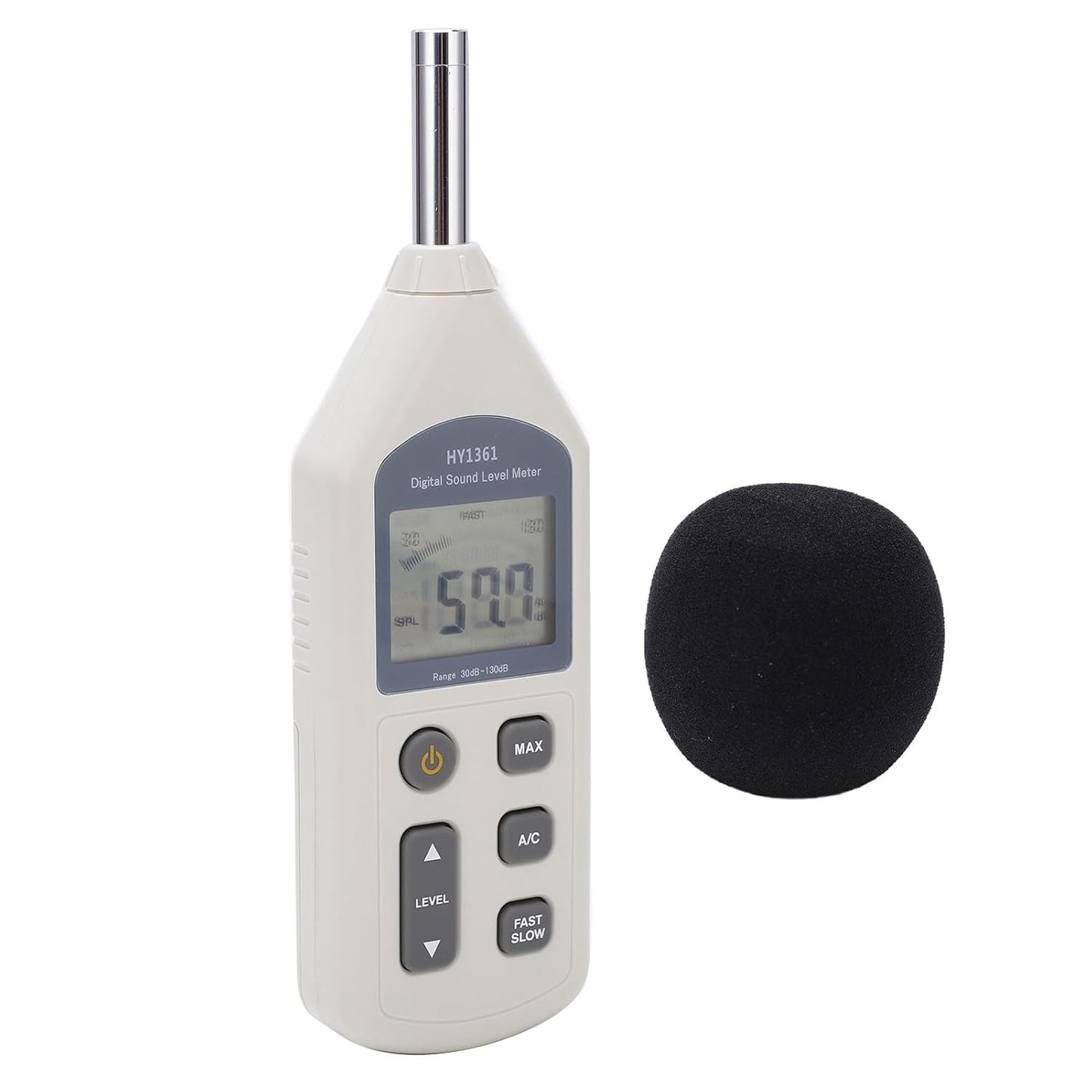 Digital Sound Level Meter with LCD Screen, Handheld Decibel Monitor 30-130dBA, 35-130dBC - Sensor, Backlit Display, Ideal for Noise Measurement