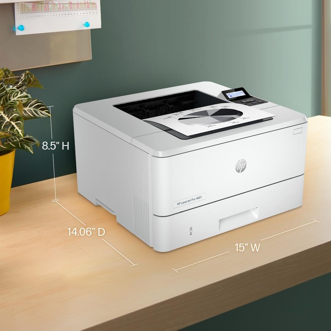HP Laserjet Pro 4001dw Wireless Black & White Printer, Best-for-Office (2Z601F)