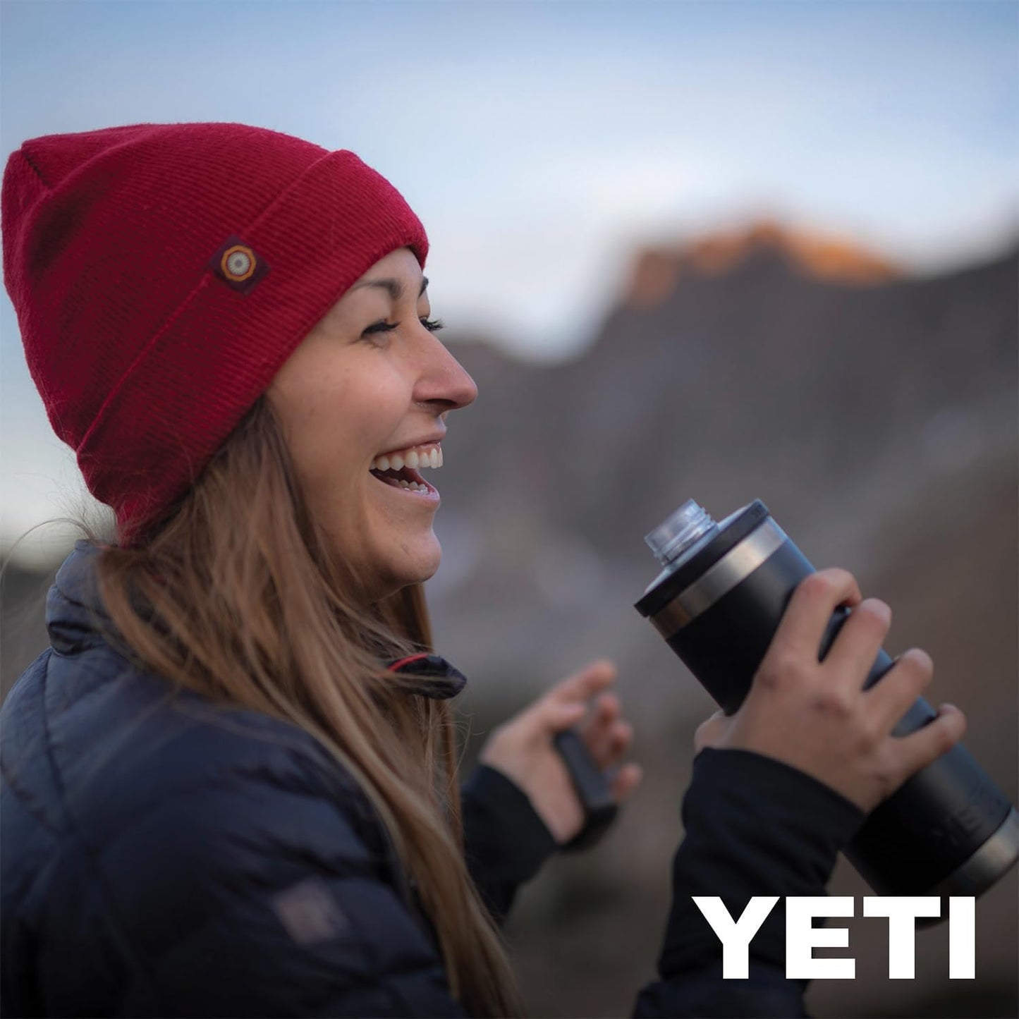 YETI Rambler 18 oz Bottle, Leakproof, Vacuum Insulated, Stainless Steel with Chug Cap, Wild Vine Red
