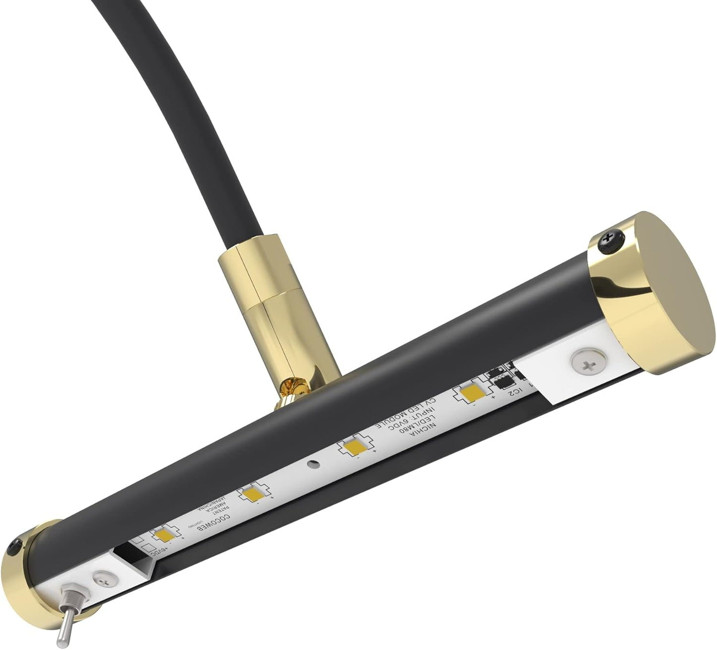 Cocoweb 9 Inch Tru-Slim Oil Rubbed Bronze Picture Light - LED, 2700K, Adjustable Arm, Plug-in, Toggle Switch, Sleek and Compact Design