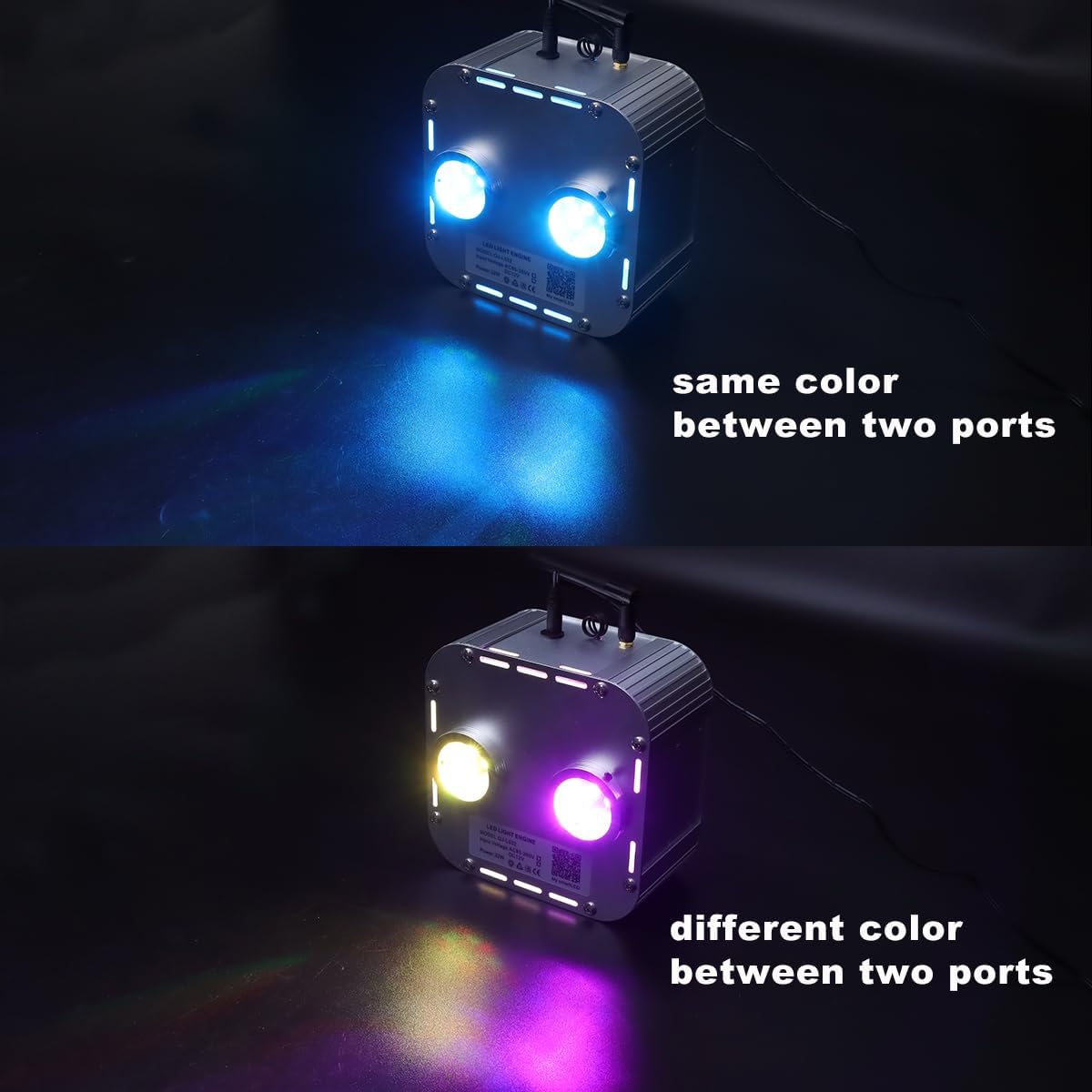 AZIMOM Dual Color 32W High Brightness Twinkle Fiber Optic Light Source RGBW Light Box Engine Diver Music Sensor Mode Bluetooth/RF Control for Home Star Ceiling Light Effect Decor