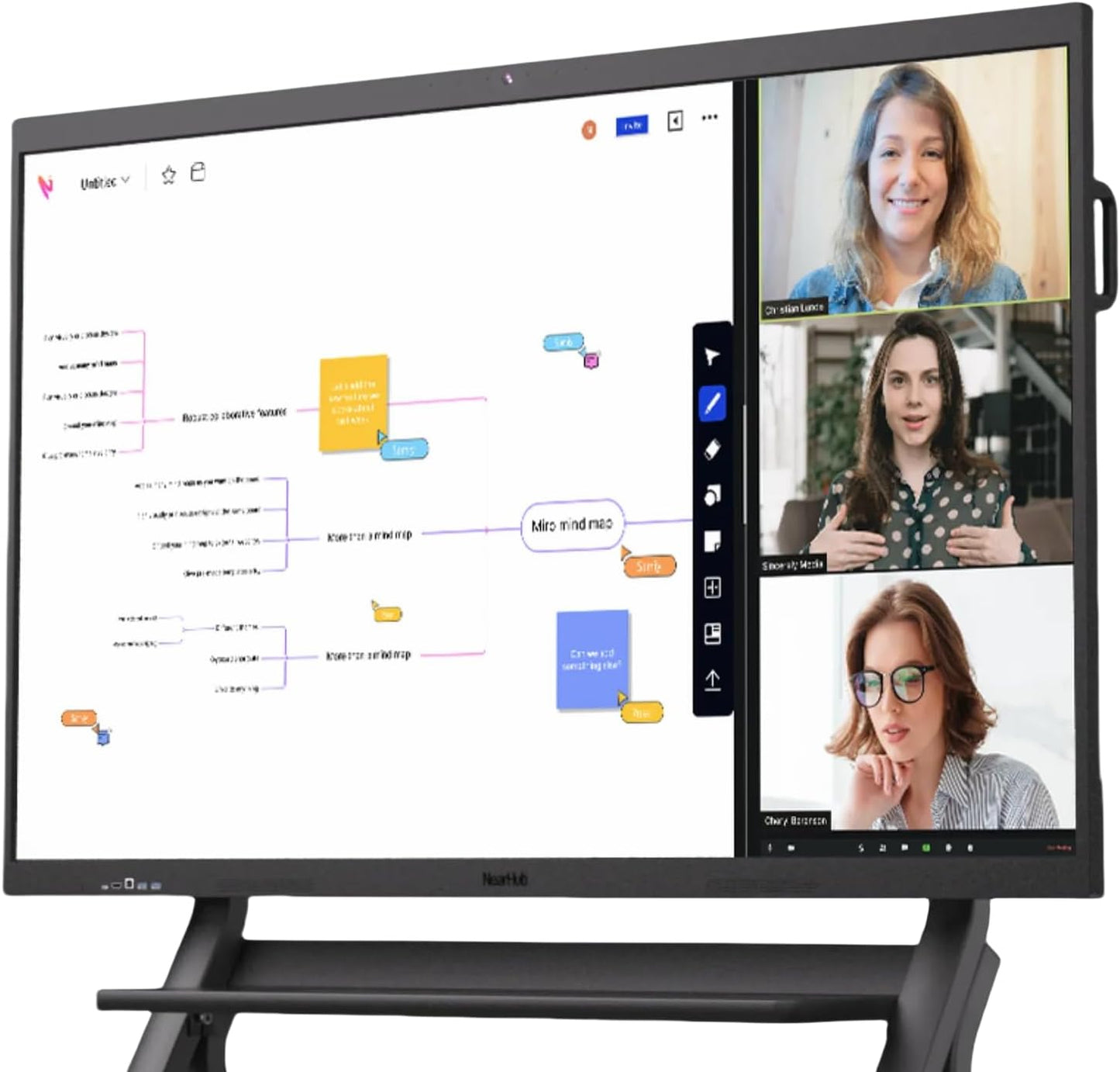 NearHub S Pro 4K UHD Smart Board,75” Windows 11 Interactive Whiteboard for Business &Education,Touchscreen Display with Built-In Camera &Microphones,All-in-One Collaboration Device for Hybrid Meetings