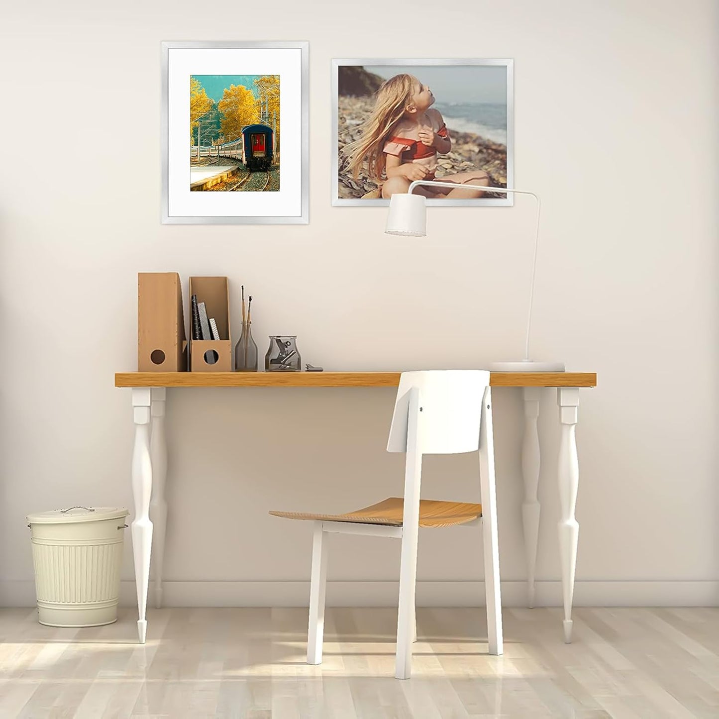 Golden State Art, 16x20 Picture Frame with Mat for 11x14 - High Definition Glass Wall Mounting Horizontal Vertical Display (Silver, 2 Pack)