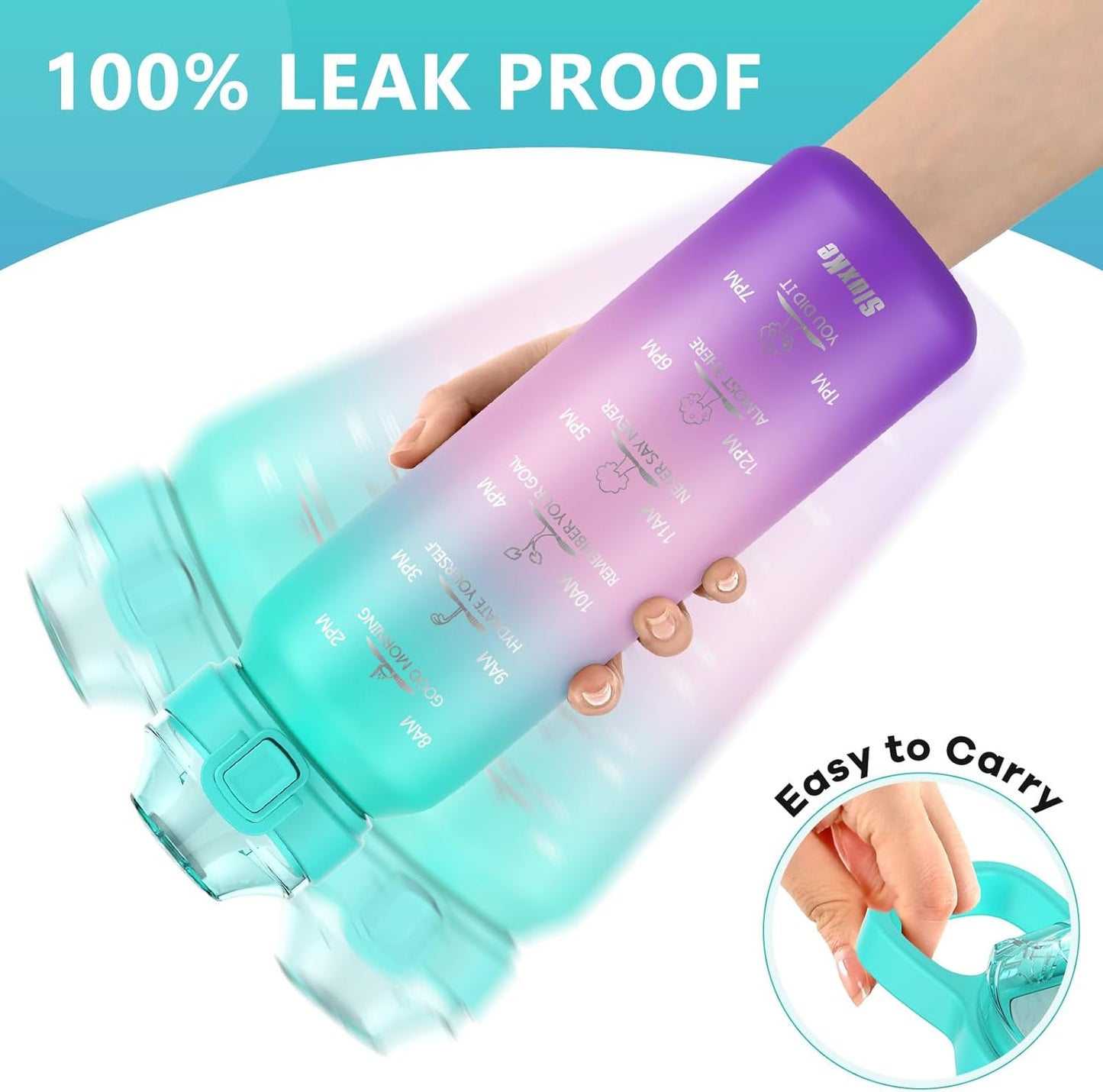 24oz Insulated Water Bottle with Straw and Spout Lids, 700ml 18/10 Stainless Steel Double Wall Vacuum Sports Water Jug, Leakproof Hydro Cup Flask for Men, Women & Kids GREEN PINK PURPLE