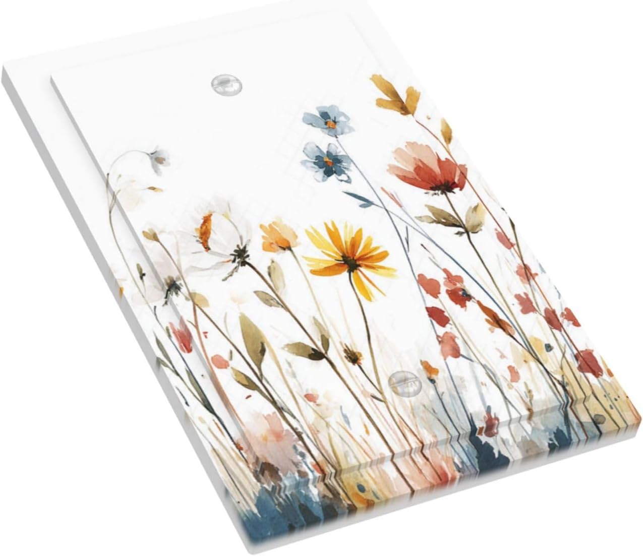 Watercolor Wildflower Colorful Floral Plant Light Switch Cover Plate 1 Gang No Device Blank Electrical Wall Plates Faceplate Decorative Switch Plate for Bed Room Living Room Decor