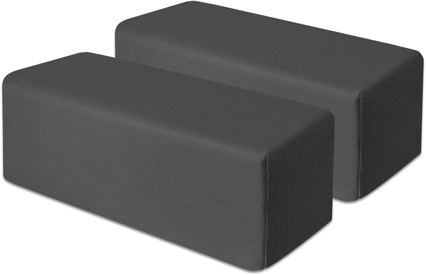2 Pack Couch Arm Rest Pillow 8''x8''x20'' Faux Leatharie Armrest Cushion, High Density Foam Pillows, Removable & Washable Headboard Elbow Support for Armchair Sofa Bed, Dark Gray