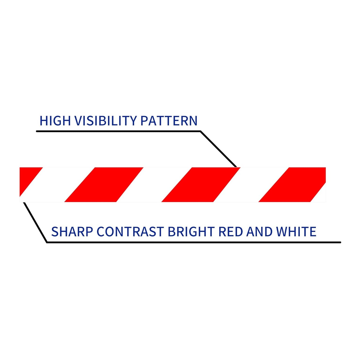 TAPEBEAR Hazard Caution Tape, 2inch x 150 Feet(50yds) Self Adhesive Warning Tape for Steps, High Visibility White&Red Tape for Halloween Outdoor Construction Warning, Danger Zone, 5Rolls