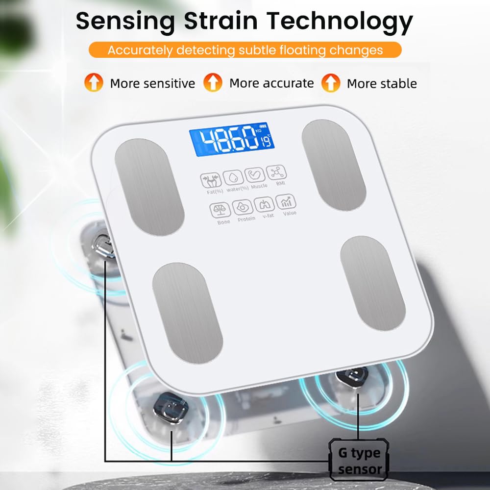 Scale for Body Weight and Fat Percentage,Digital Accurate Bathroom Smart Scale with Large Display,Eligible 13 Body Composition Analyzer Sync App