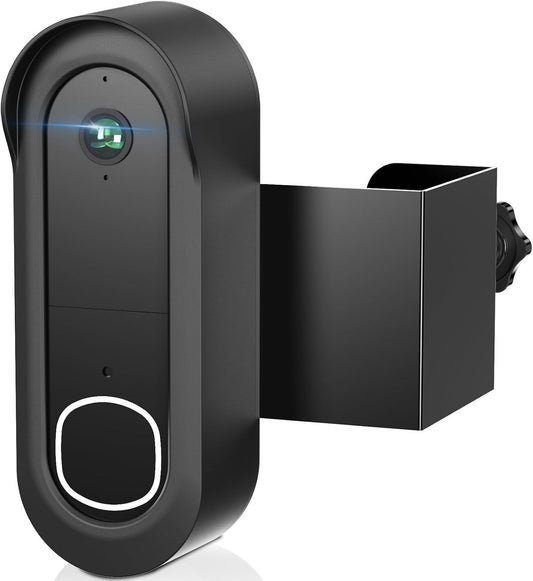 Anti-Theft Doorbell Mount Compatible with Arlo Video Doorbell 2K/HD (2nd Gen), Easy Installation, No-Drill Door Mount Cover Holder Accessories for Apartments Home Rentals Office, Not for Security Door