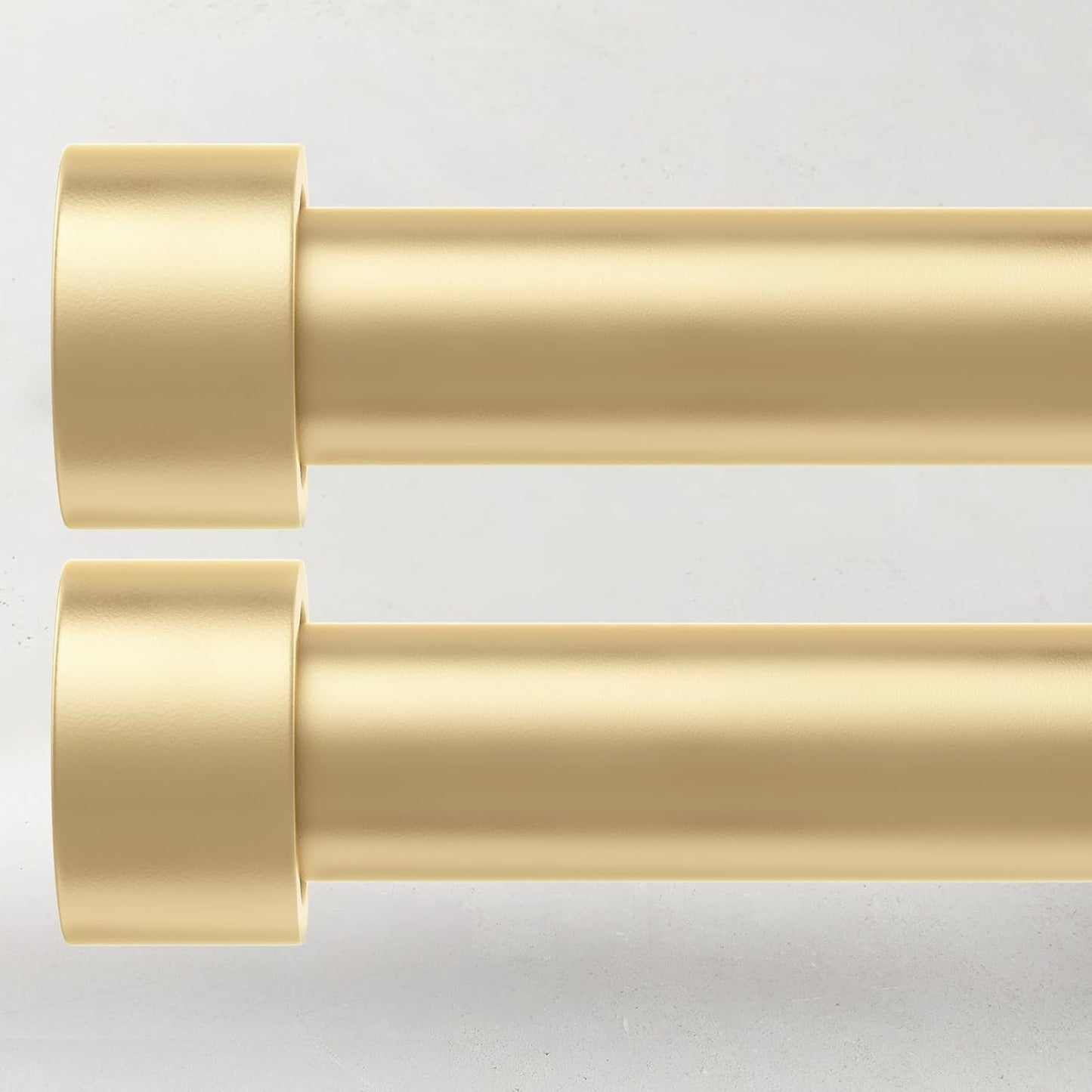 2 Pack Curtain Rods for Windows 72 to 144 Inch, 1 Inch Gold Curtain Rods Set, Adjustable Heavy Duty Outdoor Curtain Rod for Patio Bedroom, Drapery Rods with End Cap, Size 32"- 150"