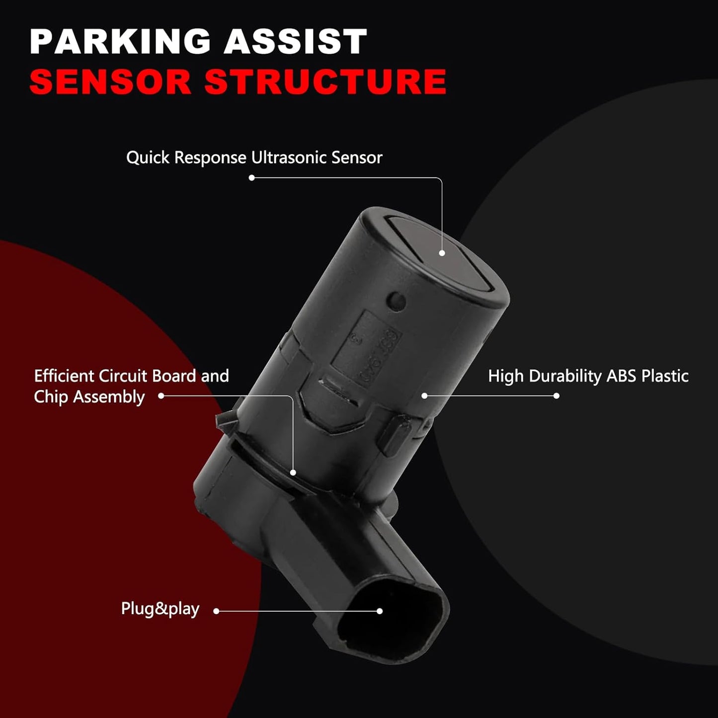 Rear Parking Assist Sensor Compatible with Ford F150 F250 F350 F450 F550 E-150 E-250 Escape Explorer,Lincoln Navigator,Mercury Mariner,4 PCS Reverse Backup Bumper Parking Sensors,OE#3F2Z15K859BA