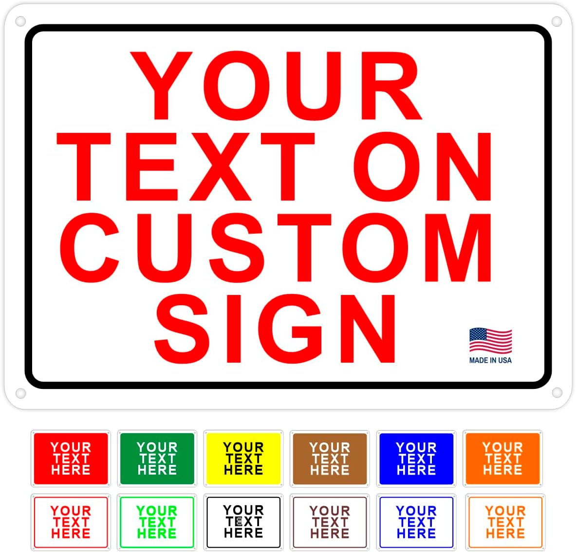 avgrafx Custom Metal Signs, 10x7 inches, Solid Aluminum, UV Printed, Portrait Orientation, No Soliciting, SIGNAGE, Residential & Commercial, Indoor & Outdoor, Door & Wall Mount, Home & Business