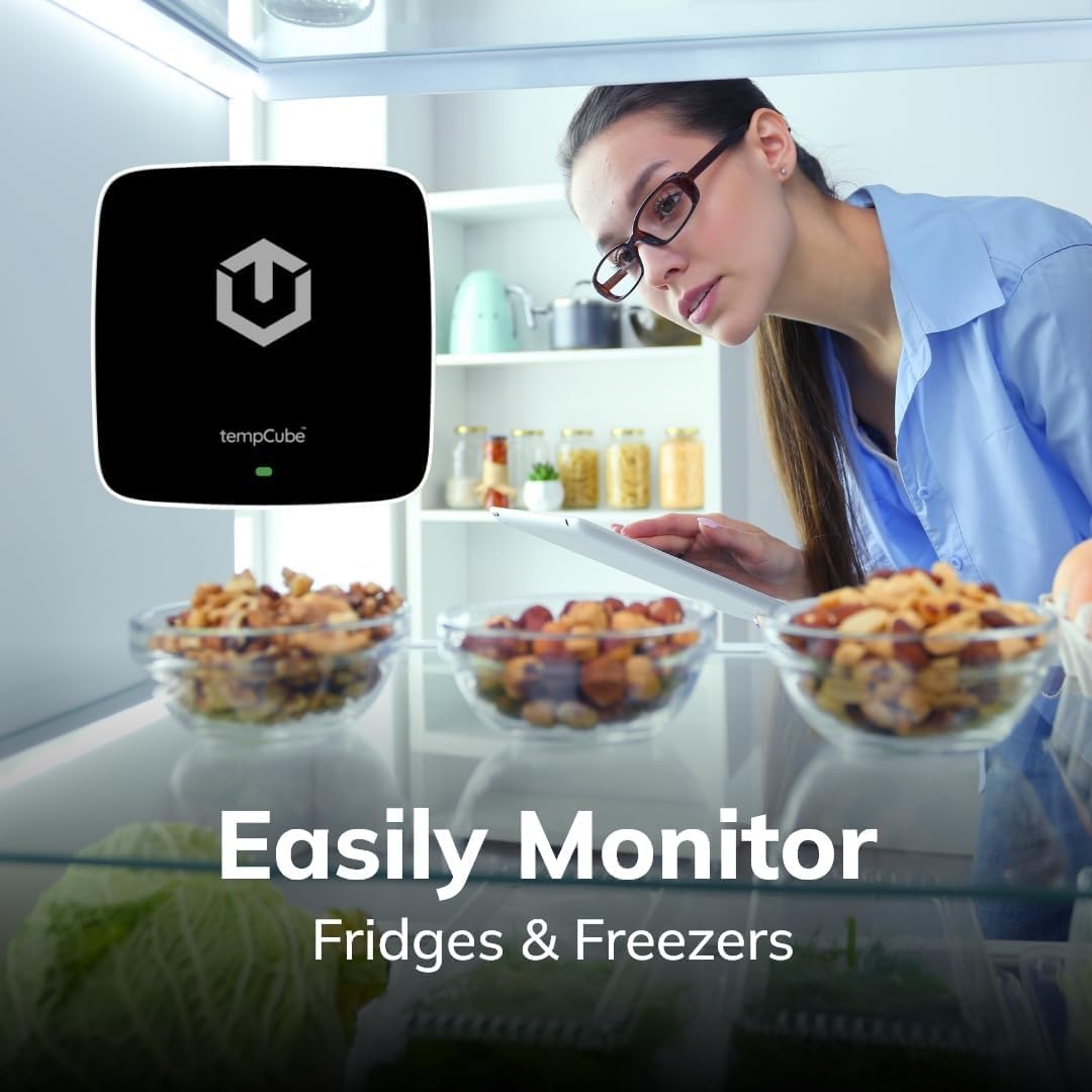 WiFi Temperature & Humidity Sensor | Connects 2.4 GHz – Real-Time 24/7 Monitoring | No Subscription | Data Logger | Unlimited Text/Email Alerts | Ideal for Freezer, Medical & Food Storage