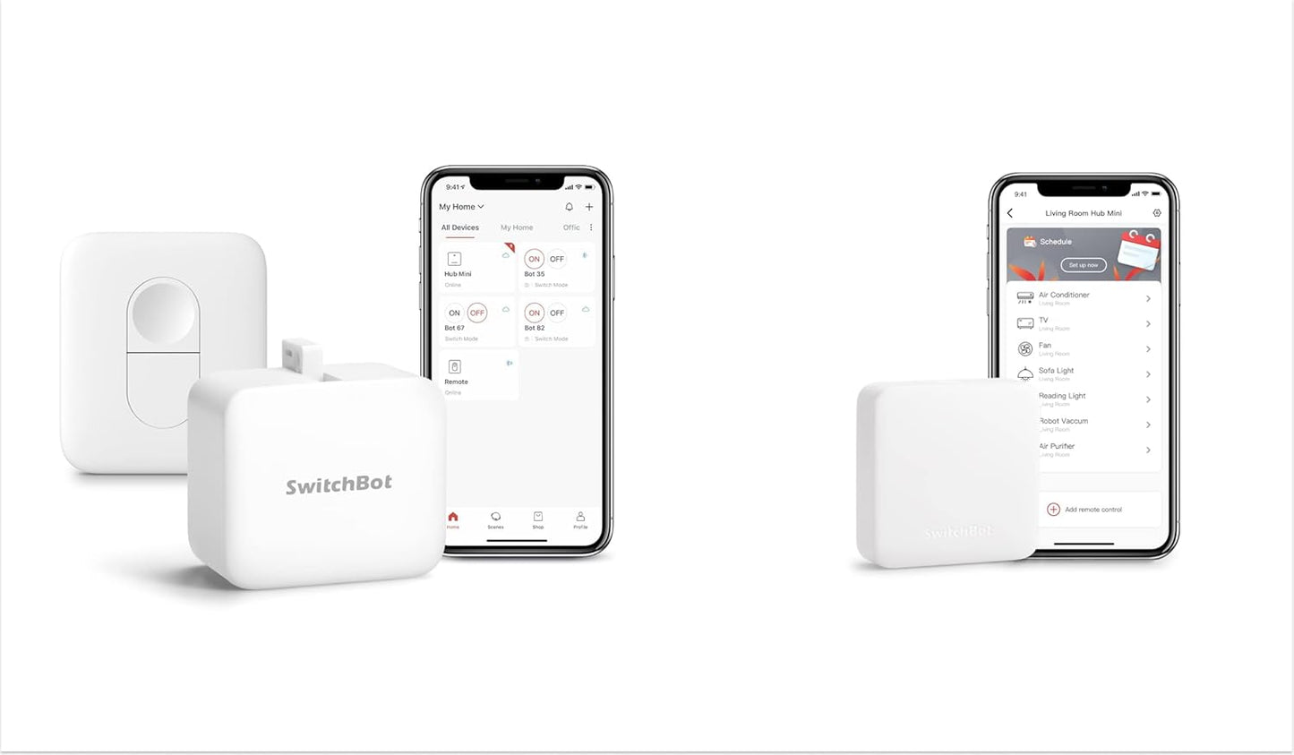 SwitchBot Smart Switch Pusher with Remote & SwitchBot Hub Mini Smart Remote