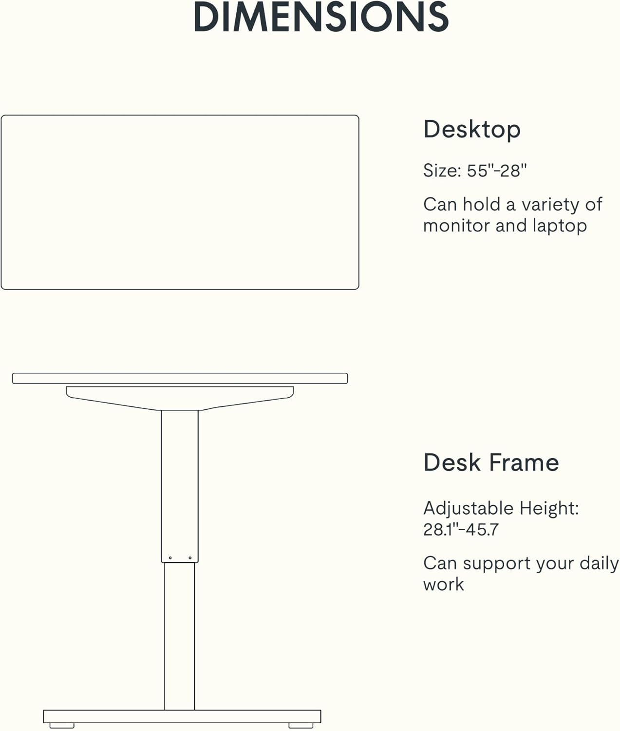 FLEXISPOT EN1 Bamboo Standing Desk, 55 x 28 Inches Whole-Piece Electric Adjustable Height Sit Stand Desk for Home Office (White Frame + Bamboo Top, 2 Packages)