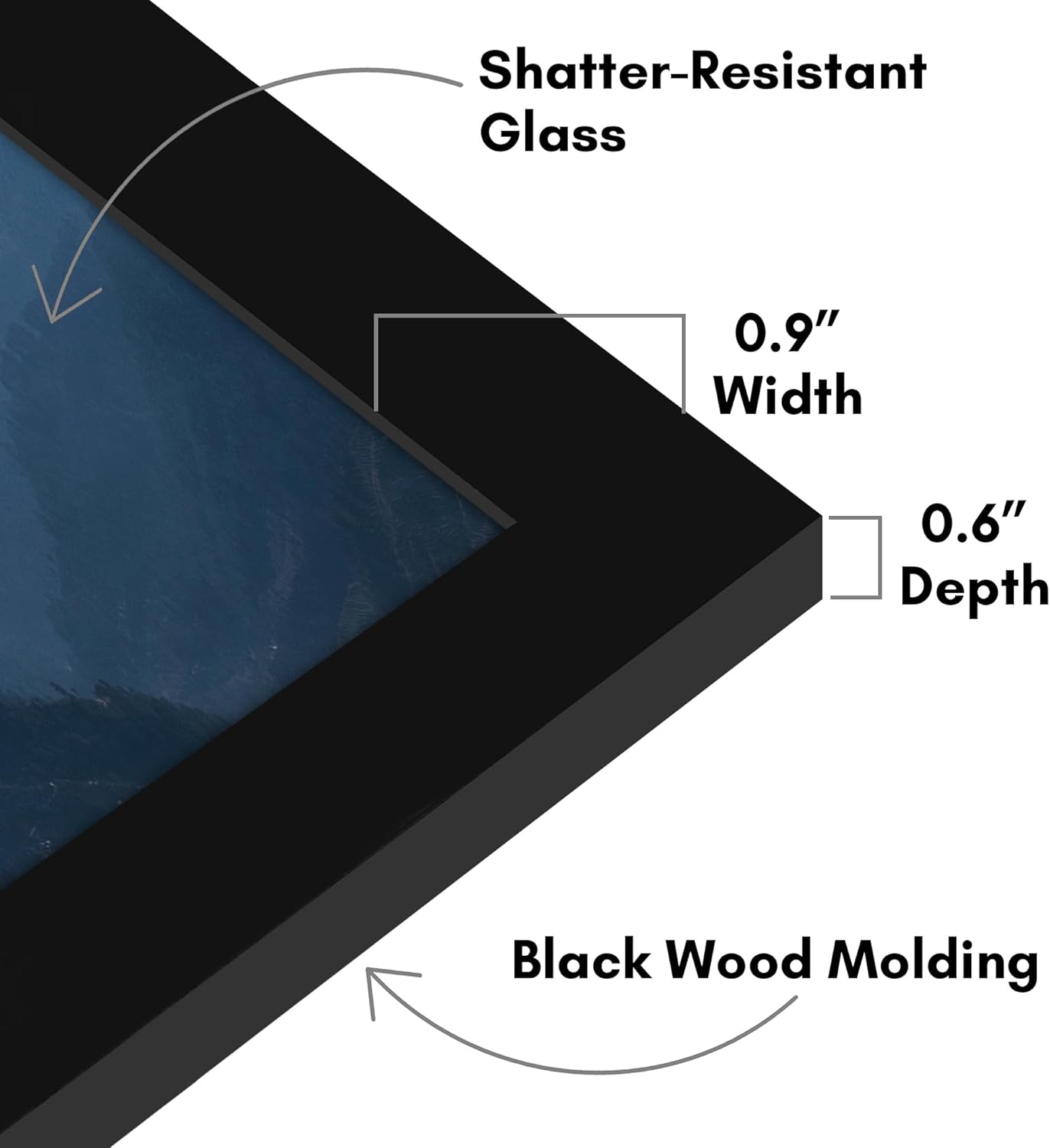 Americanflat 10x15 Picture Frame with Shatter-Resistant Glass - Signature Collection - Gallery-Style Frames Made of Engineered Wood - Photo Frame for Wall Display - Black