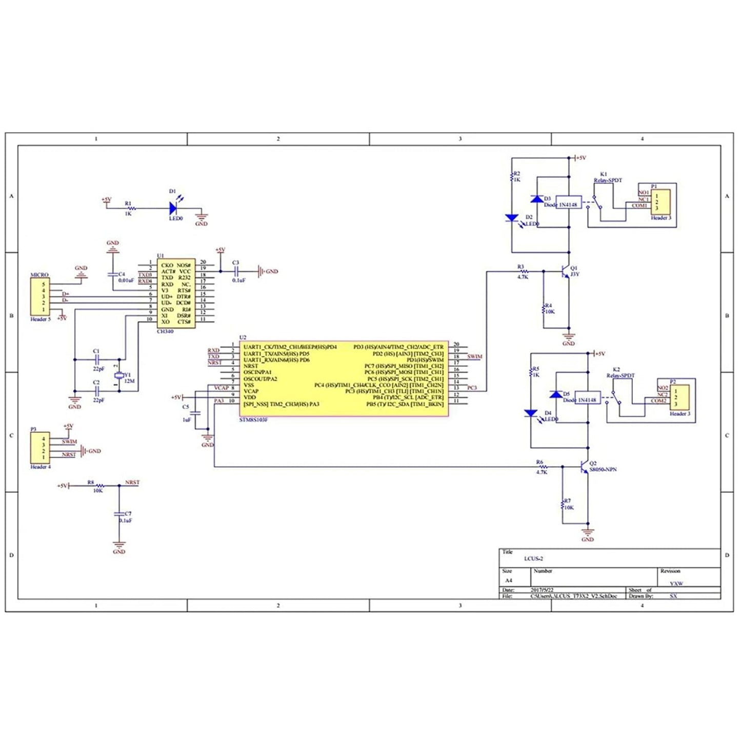 LCUS-2 USB Relay Module 2 Channel with Overcurrent Protection for Home Automation, Serial Control, Intelligent USB Switch
