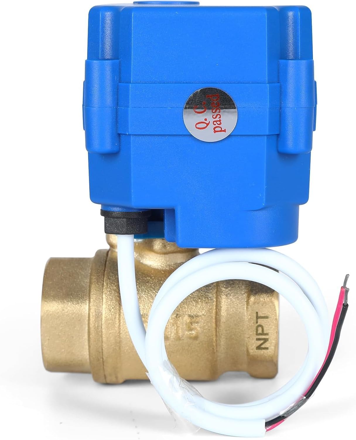 Motorized Ball Valve 1/2", Full Port, Brass Ball Valve, 9-24V AC/DC, 2 Wire Auto Return, Electric Shut Off Ball Valves