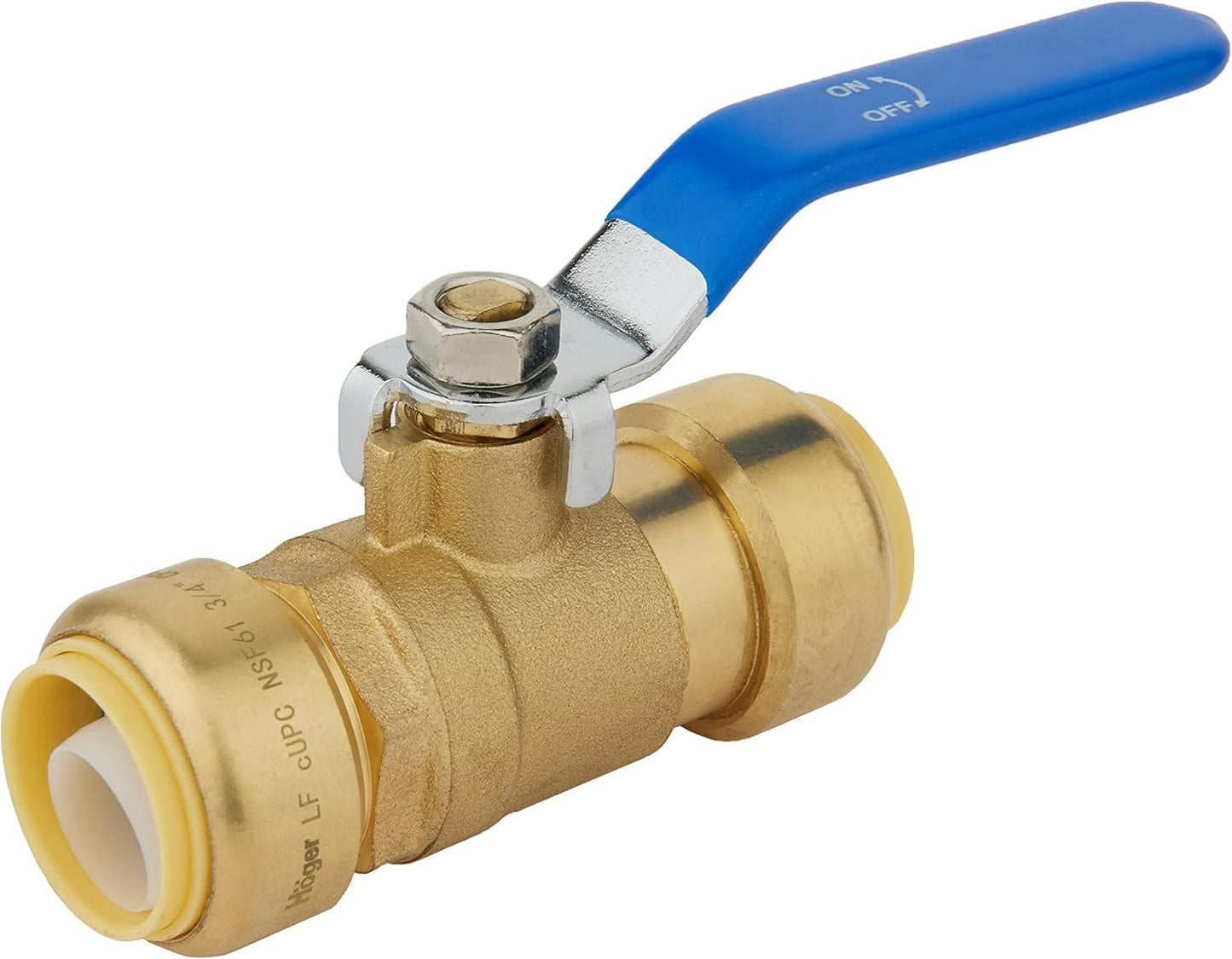 (Pack of 20) EFIELD 1-Inch Push-Fit Full Port Ball Valve with a Disconnect Clip Tool, Blue Level, UPC Certified, LF Brass,(PF-VALVE080-20PCS)