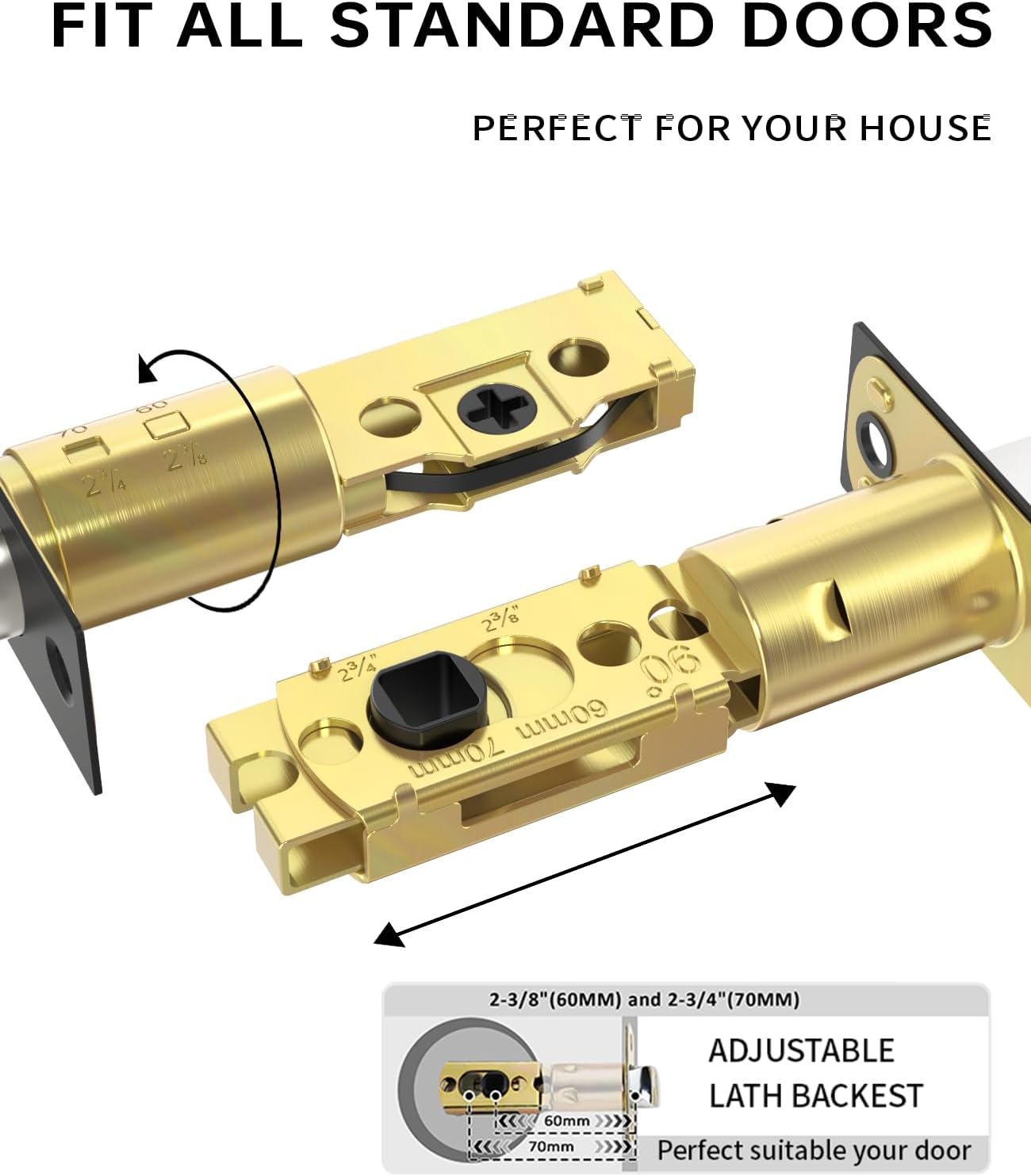 Asidrama Premium Black Zinc-Alloy Front Door Lock Set: Double Cylinder Deadbolt, Heavy Duty Security Handleset for Left/Right Exterior Doors, Universal Entry Locks (2 Pack)