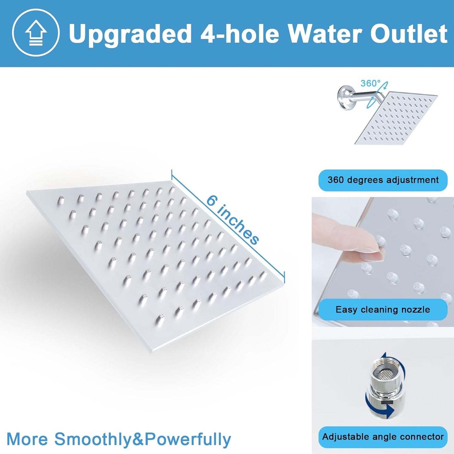 Digital Display Dual Head Shower system Rain Shower System Shower Wall Mount 10 Inch Ceiling Shower Head with 6 Inch Shower Head with shower handheld(Polished Chrome)
