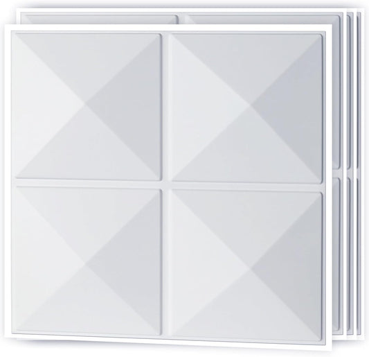 Art3d Decorative 3D Wall Panel, 32 Sq.FT PVC Interior Wall Decor for Living Room, Bedroom, Lobby, Office, Shopping Mall, White
