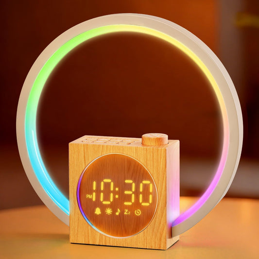 Sunrise Alarm Clock, White Noise Sound Machine, Alarm Clocks for Bedrooms with 12 Color Ambient Nightlight, White Noise Machine with 30 Soothing Sounds, Gifts for Adults, Kids, Couples, and Friends