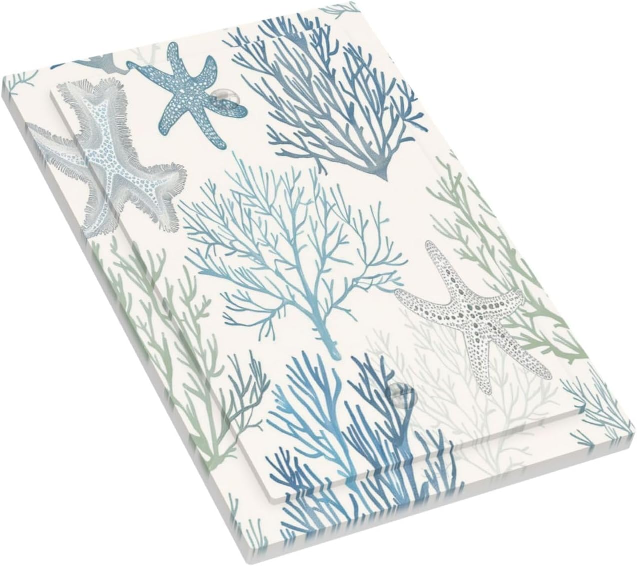 Light Switch Cover Plate Ocean Beach Theme Starfish Seashell Coral 1 Gang No Device Blank Electrical Wall Plates Faceplate Decorative Switch Plate For Bathroom Kids Room Decor