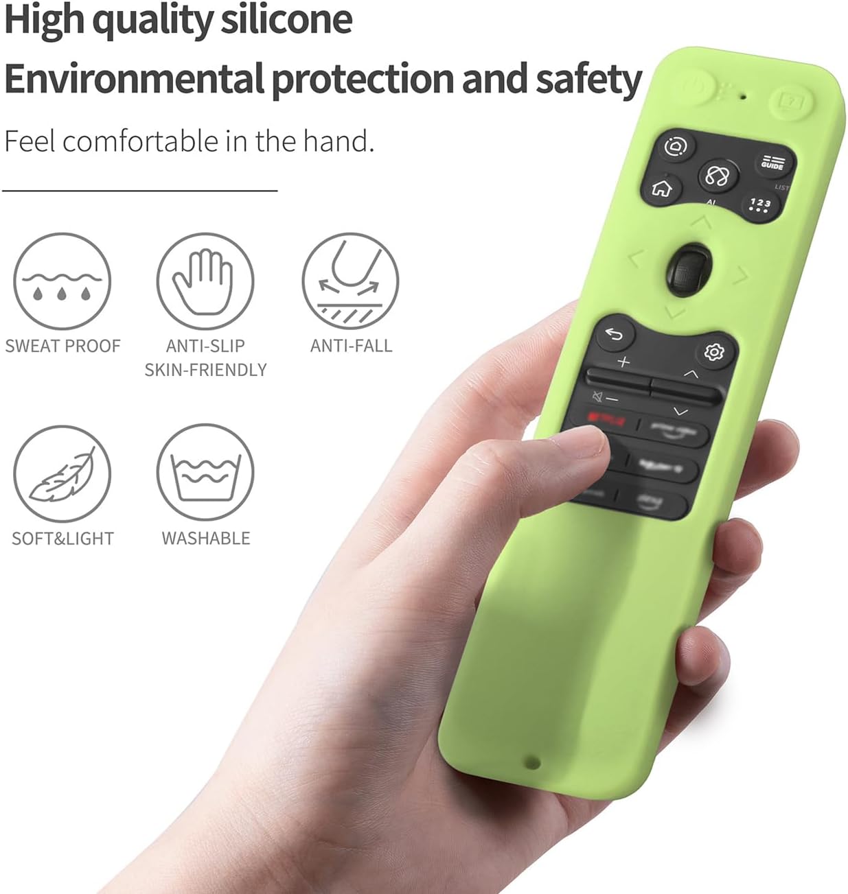 Silicone Case for LG MR25GA Remote Cover Compatible with 2025 LG OLED Smart TV C5 B5 G5 M5 Series Remote Protective Case Cover (Glow Green)
