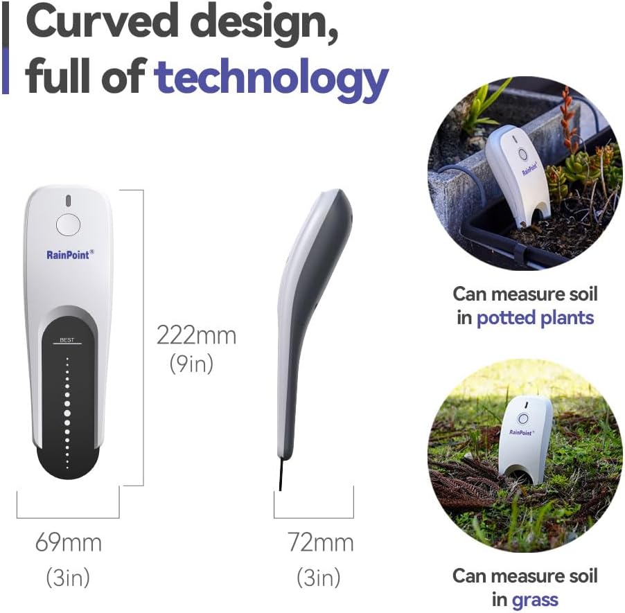 Wi-Fi Soil Moisture Meter, Plants Humidity Meter, Soil Temperature Monitor for Gardening & Farming (Add-on Device, Requires Hub or Gateway for Operation - Sold Separately)
