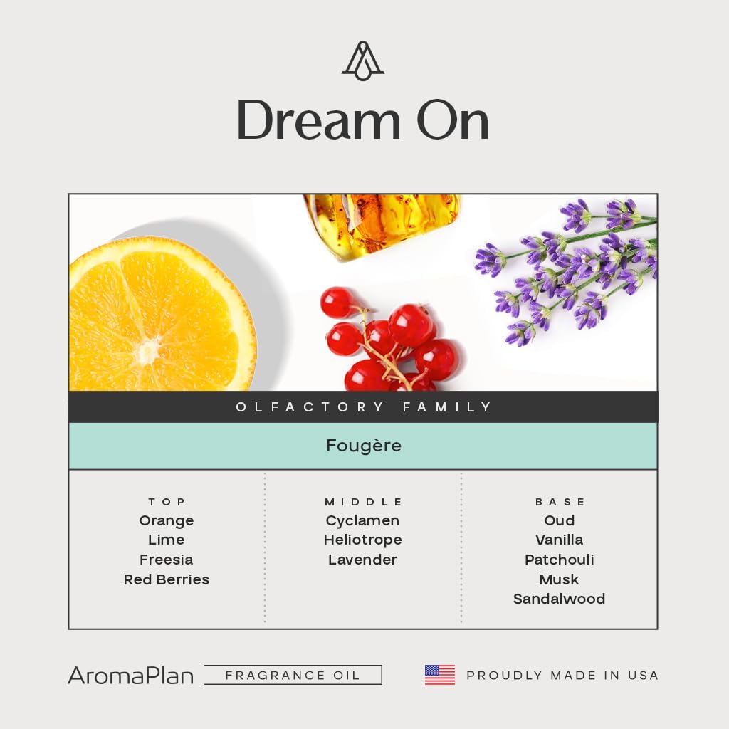 AromaPlan Hotel Scents Dream On 5 Fl Oz (148ml), Home Luxury Aroma & Hotel Fragrance Diffuser Oil- Hotel Diffuser Oil for Aromatherapy- USA Made, Bigger Bottle, Bolder Aroma & Longer Lasting