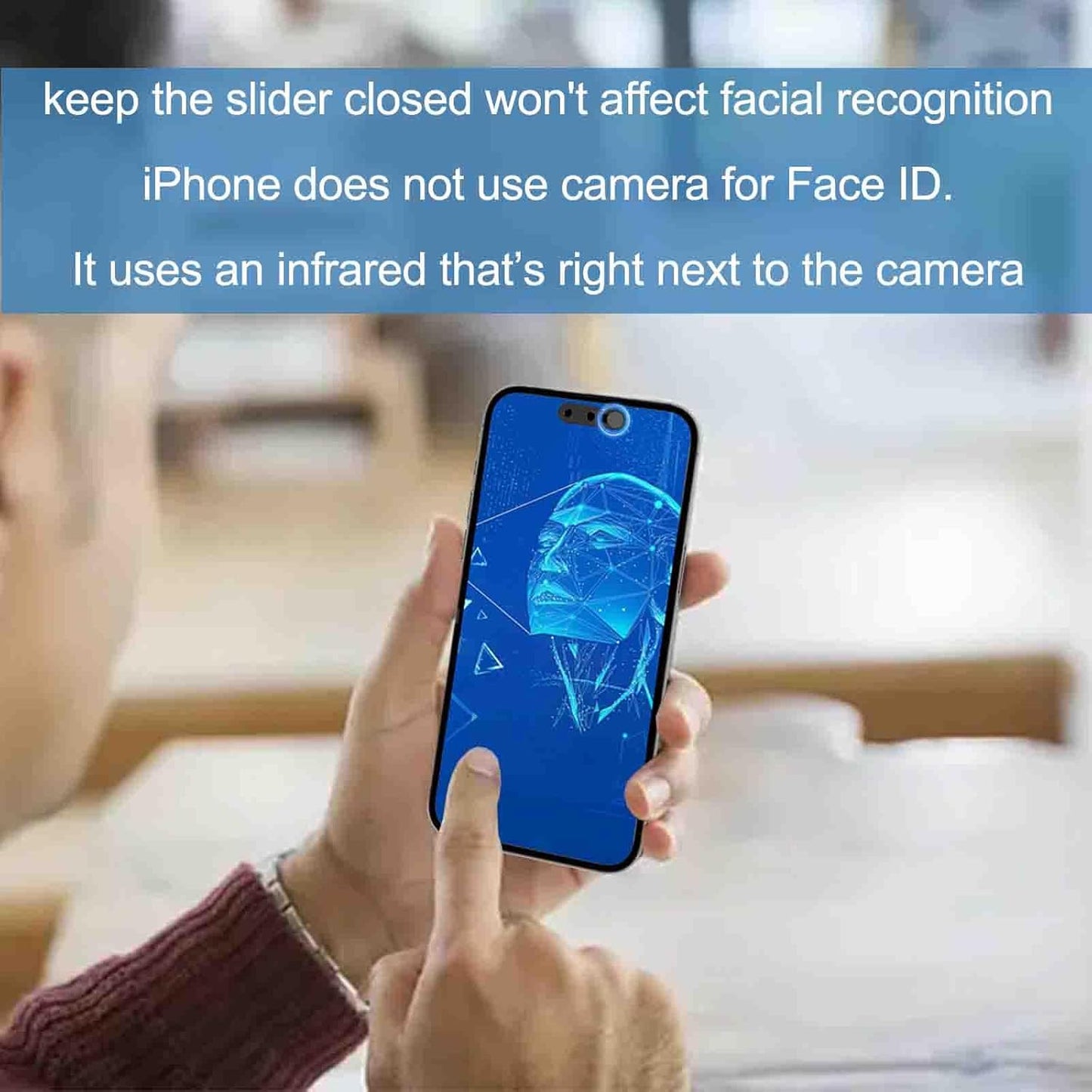 Front Camera Cover Compatible for 14 Pro/iPhone 14 Pro Max with Rear Lens Cover,Protect Privacy and Security But Not Affect Facial Recognition（2Pack）