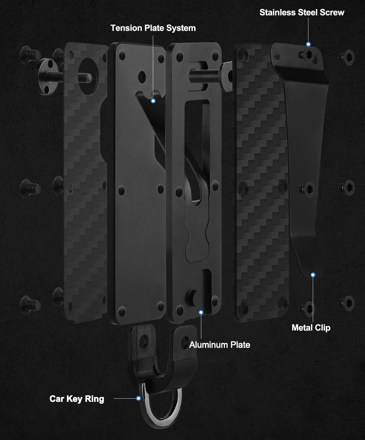Mens Key Organizer - Compact Metallic Key Holder | Minimalist Innovative Keyholder | Smart Keychain Secures 1-5 Keys