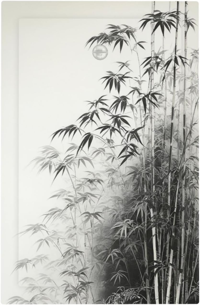 Watercolor Vintage Ink Bamboo Forest 1-Gang No Device Blank Wallplate Electrical Light Switch Covers Decorative Receptacle Face Plate Cover for Bathroom 5 X 3 IN