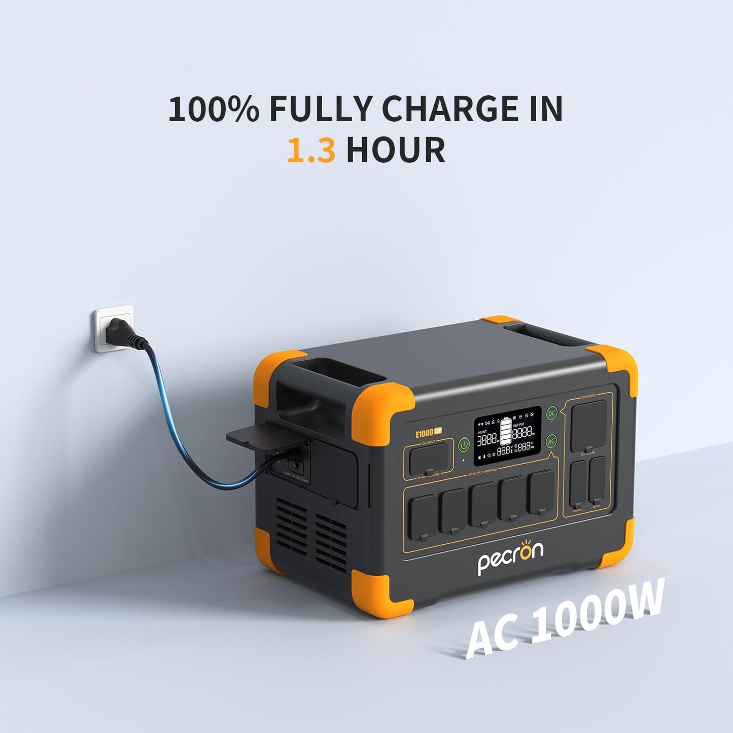 pecron Solar Generator E1000LFP with 3072Wh Extra Battery Expandable to 4096Wh, 1024Wh/1800W LiFePO4 Battery Backup, Portable Power Station Fast Charging for Emergencies, Camping, RV, Home Use