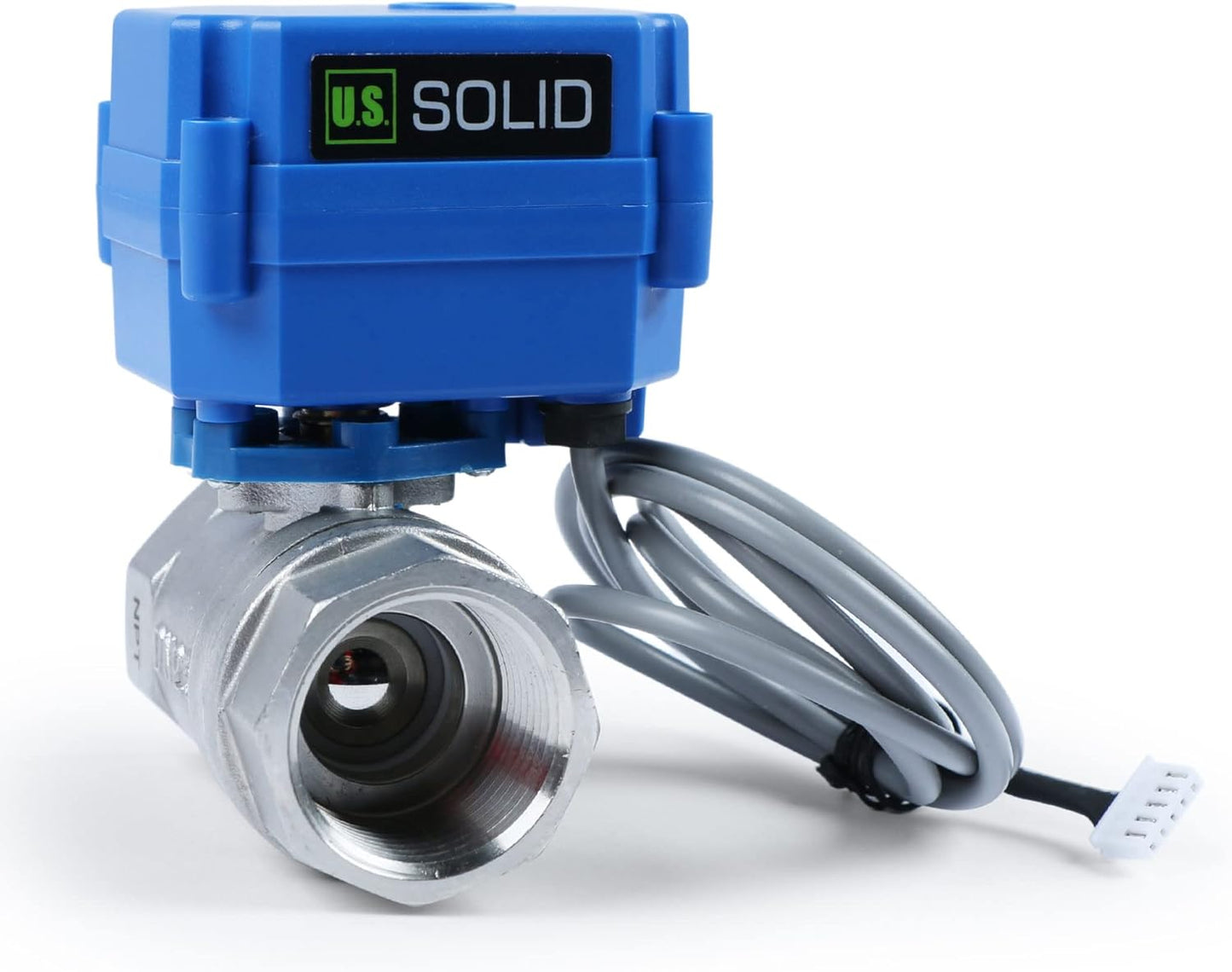 U.S. Solid Water Leak Detector - Water Alarm Leak Detect System with 1” Automatic Shut-Off Stainless Steel Motorized Ball Valve, Controller and 3 Sensors and Sound Alarm