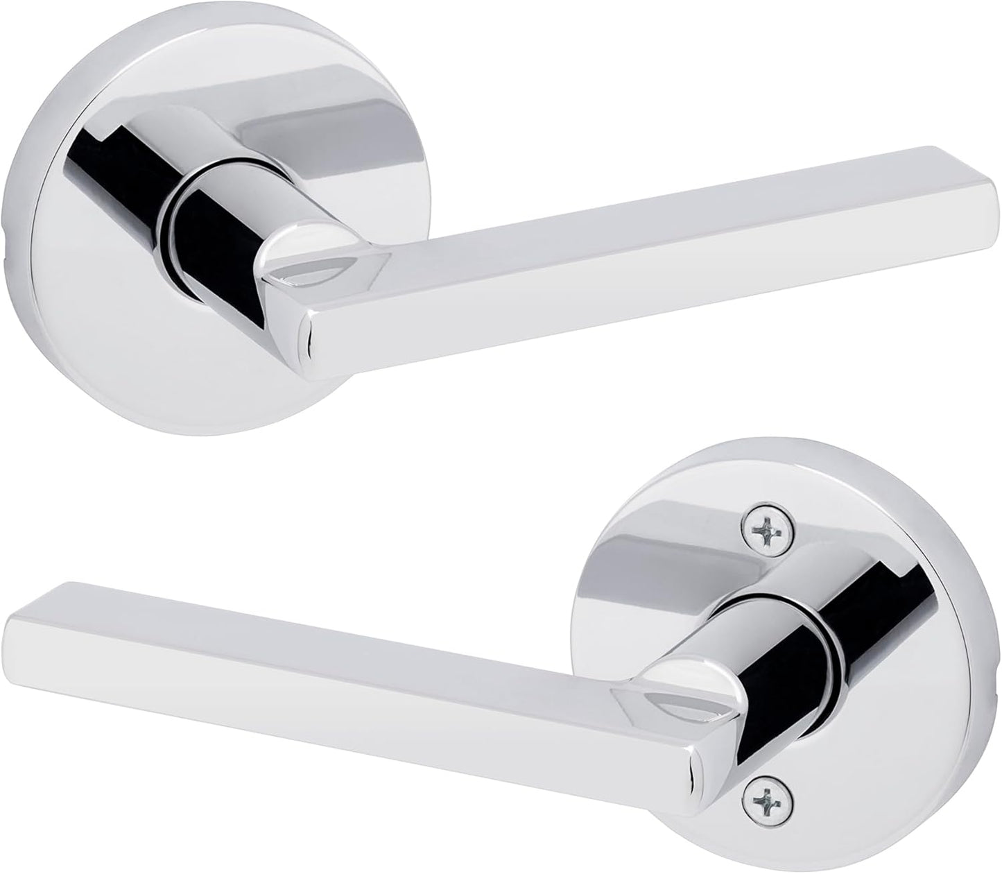 Kwikset Halifax Interior Passage Door Knob, Round Handle for Closet and Hallway Doors, Non-Locking Doorknob in Polished Chrome, with Microban Protection