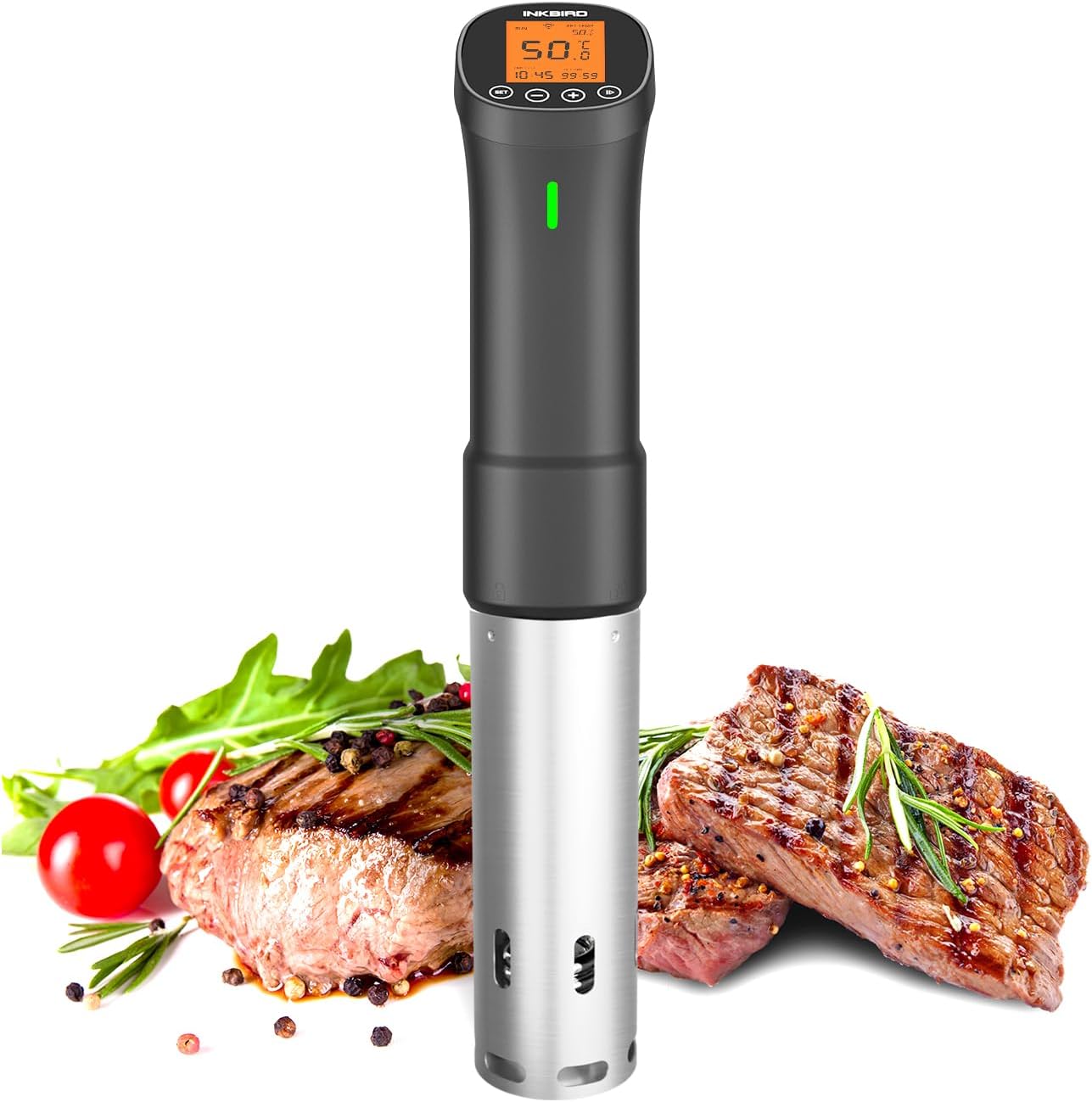 INKBIRD Wifi Sous Vide Cooker, 1000W Sous Vide Machine, Remote Control Immersion Circulator with APP Recipes Timer Alarm Mobile Notification 3D Water Heating Ultra-Quiet