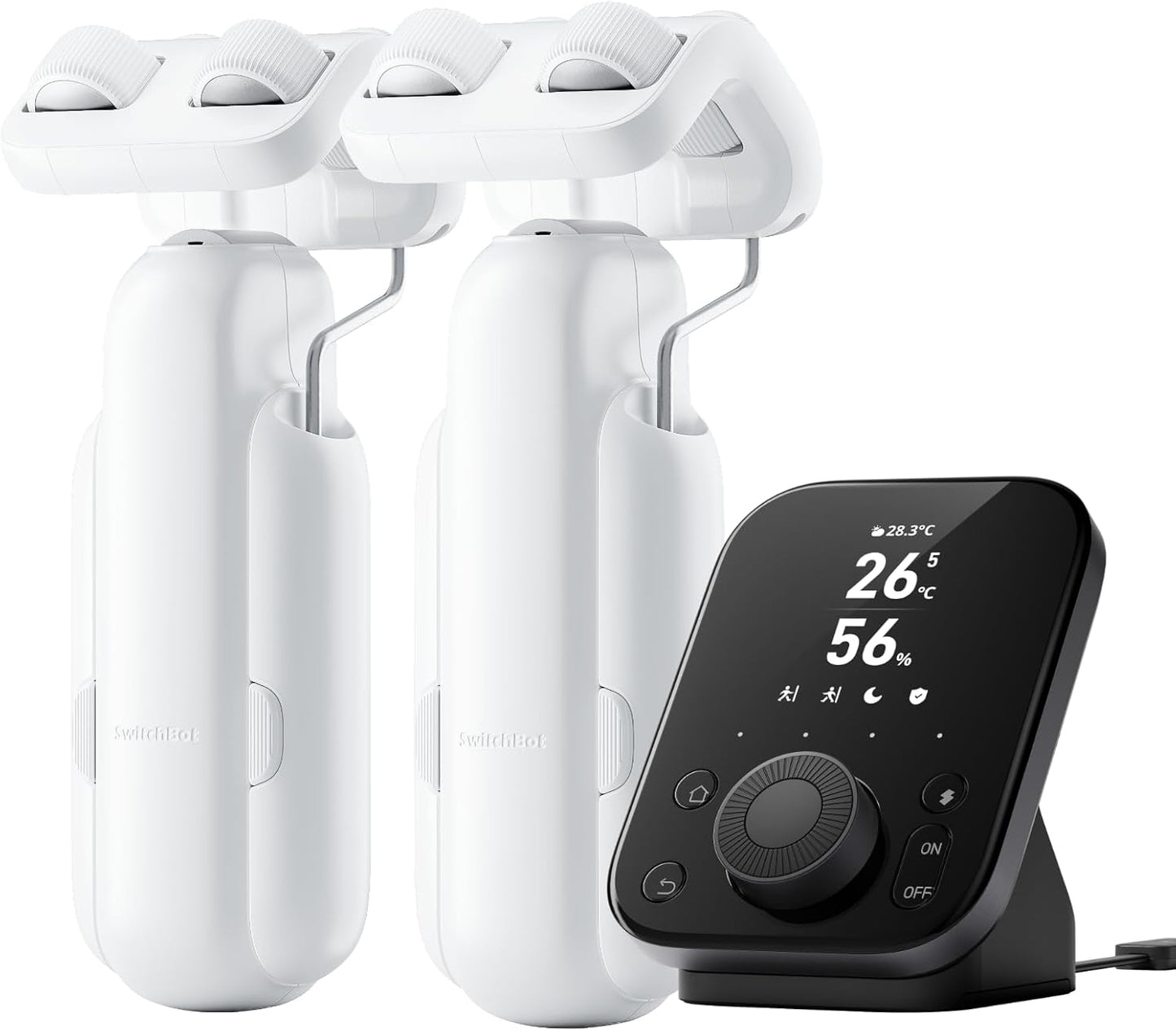 SwitchBot Smart Automatic Curtain Opener 2 Packs with Hub3 - Bluetooth Remote Control with App/Timer, High-Performance Motor, Unlimited Power, Compatible with Alexa, Google Home, HomeKit