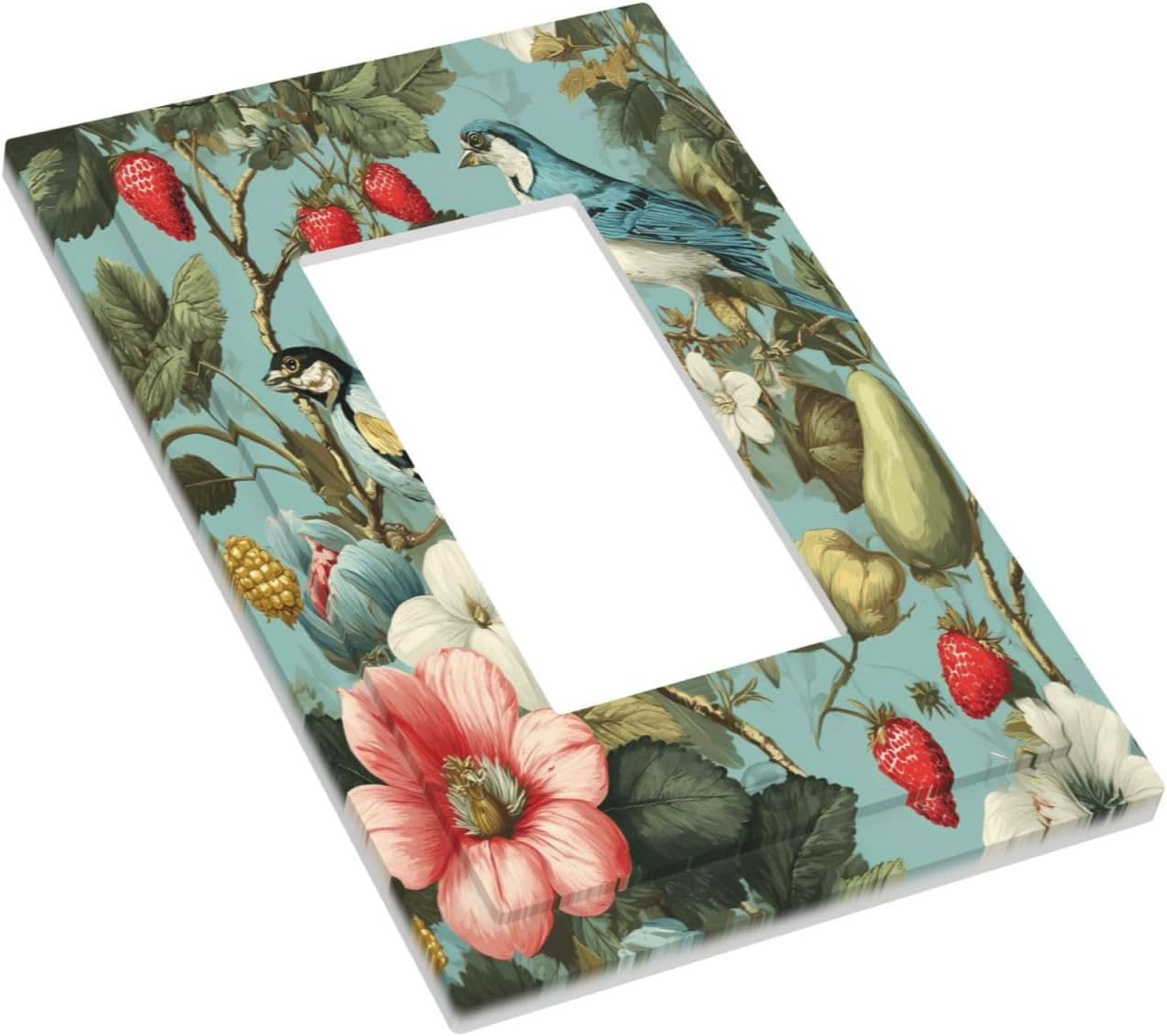 William Morris Flower 1 Gang Single Rocker Wall Plate Cover Decorative Light Switch Covers Electrical Faceplate Switch Plates for Bathroom Kitchen Home
