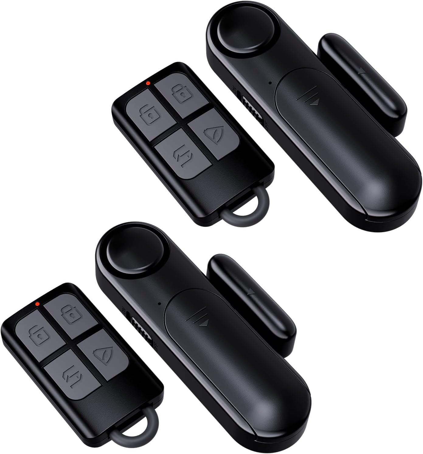 Window and Door Alarm When Opened for Kids Safety/Home Security, 2 Pack Sliding Door Sensor Alarms with Remote for Dementia,Burglar Alert for Business/Garage/Apartment Entry,Back/Front/Pool, Black