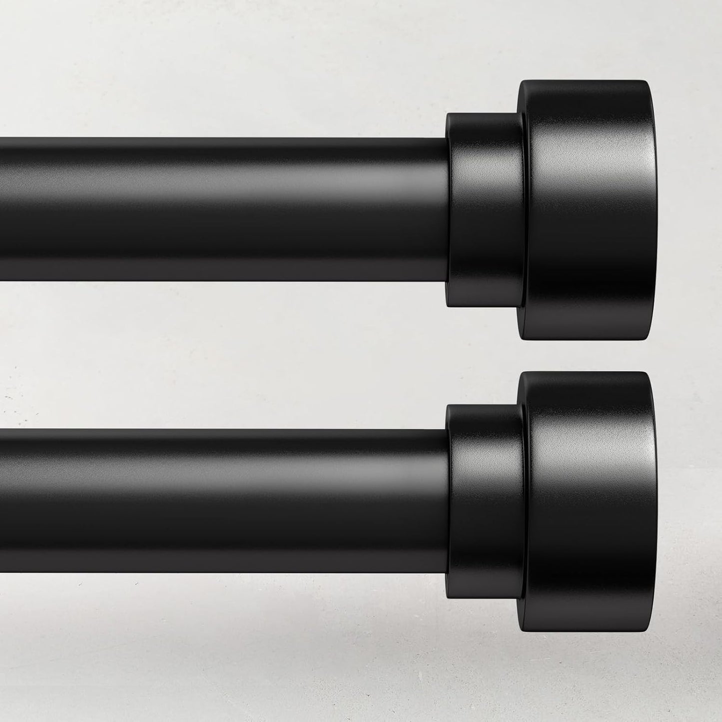2 Pack Curtain Rods for Windows 72 to 144, 1 Inch Adjustable Black Heavy Duty Long Window Curtain Rod, Modern Style Indoor Outdoor Drapery Rods with End Caps, Size 32" - 150"
