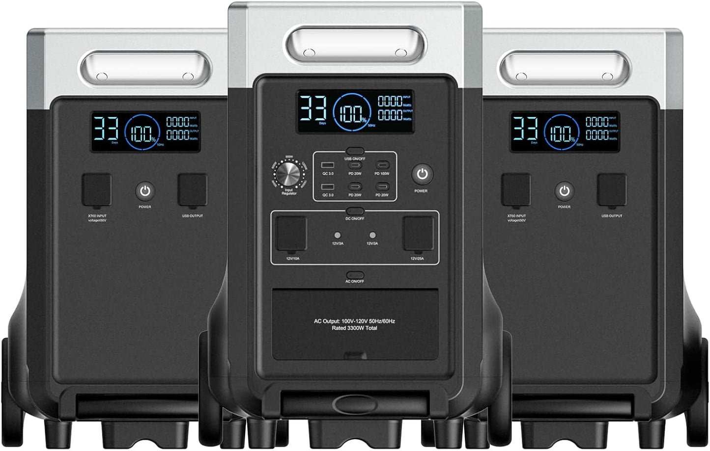 AFERIY 11520Wh Portable Power Station,P310 with 2 Extra Battery,120V 3600W Expandable Capacity LiFePO4 Battery Backup,Solar Generator for Home Use,Outdoor Camping,Power Outage,Camping,RV,Emergencies
