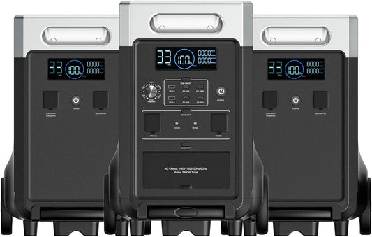 AFERIY 11520Wh Portable Power Station,P310 with 2 Extra Battery,120V 3600W Expandable Capacity LiFePO4 Battery Backup,Solar Generator for Home Use,Outdoor Camping,Power Outage,Camping,RV,Emergencies