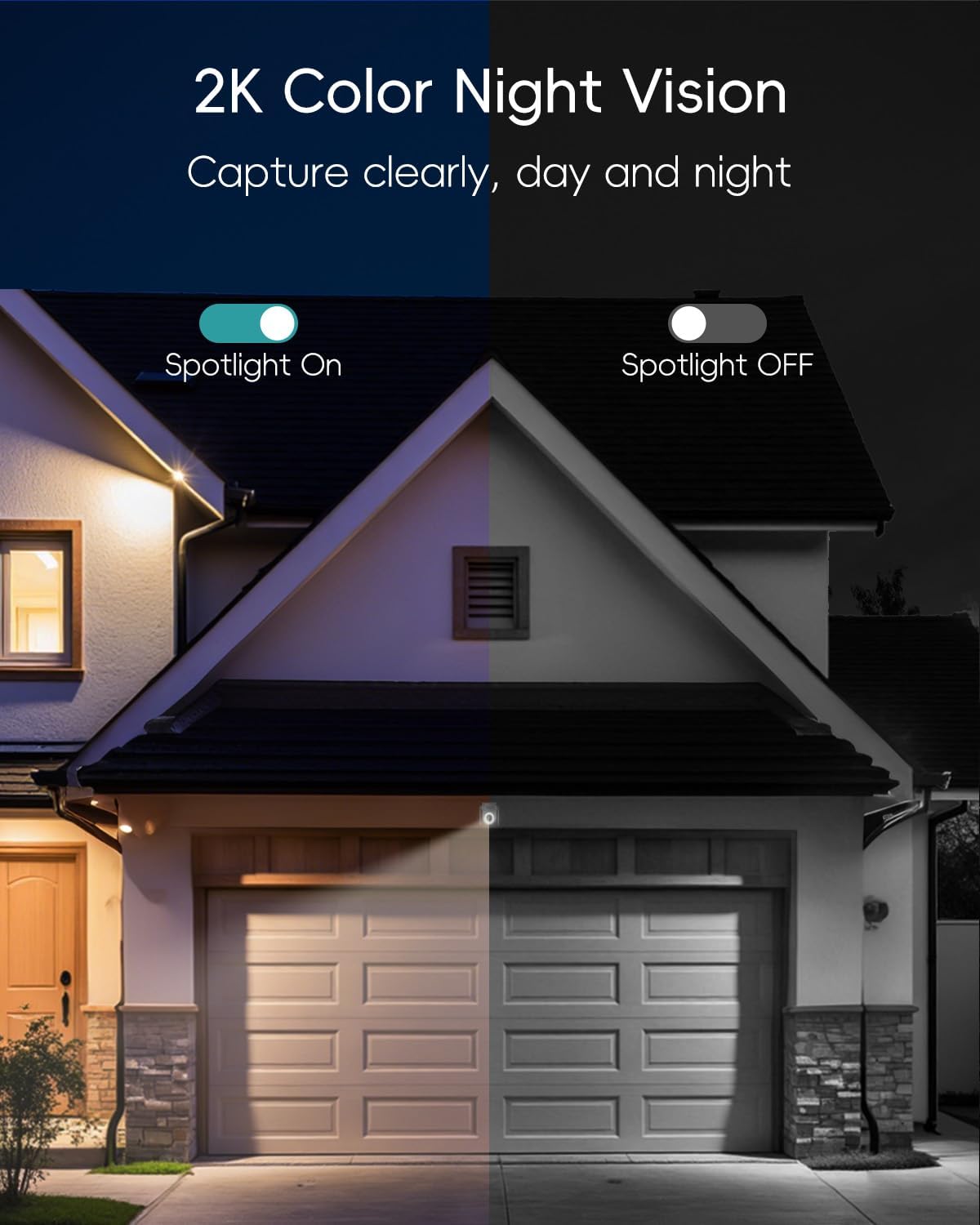 ZUMIMALL 3MP Outdoor Camera Wired 2.4G/5G WiFi - 2-Pack, 24/7 Recording, AI Motion Detection, Cloud & SD Card Storage, 2-Way Audio, PTZ Camera Auto Tracking, Compatible with Alexa Google