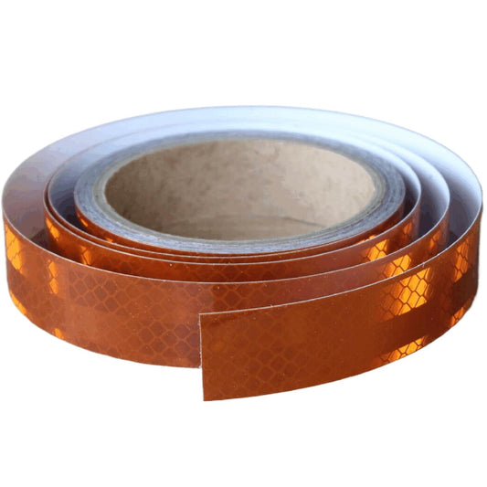 Non Fading Brown Reflective Tape Outdoor Waterproof 1 inch Wide, High Visibility Warning Safety Industrial Marking Tape (15 feet)