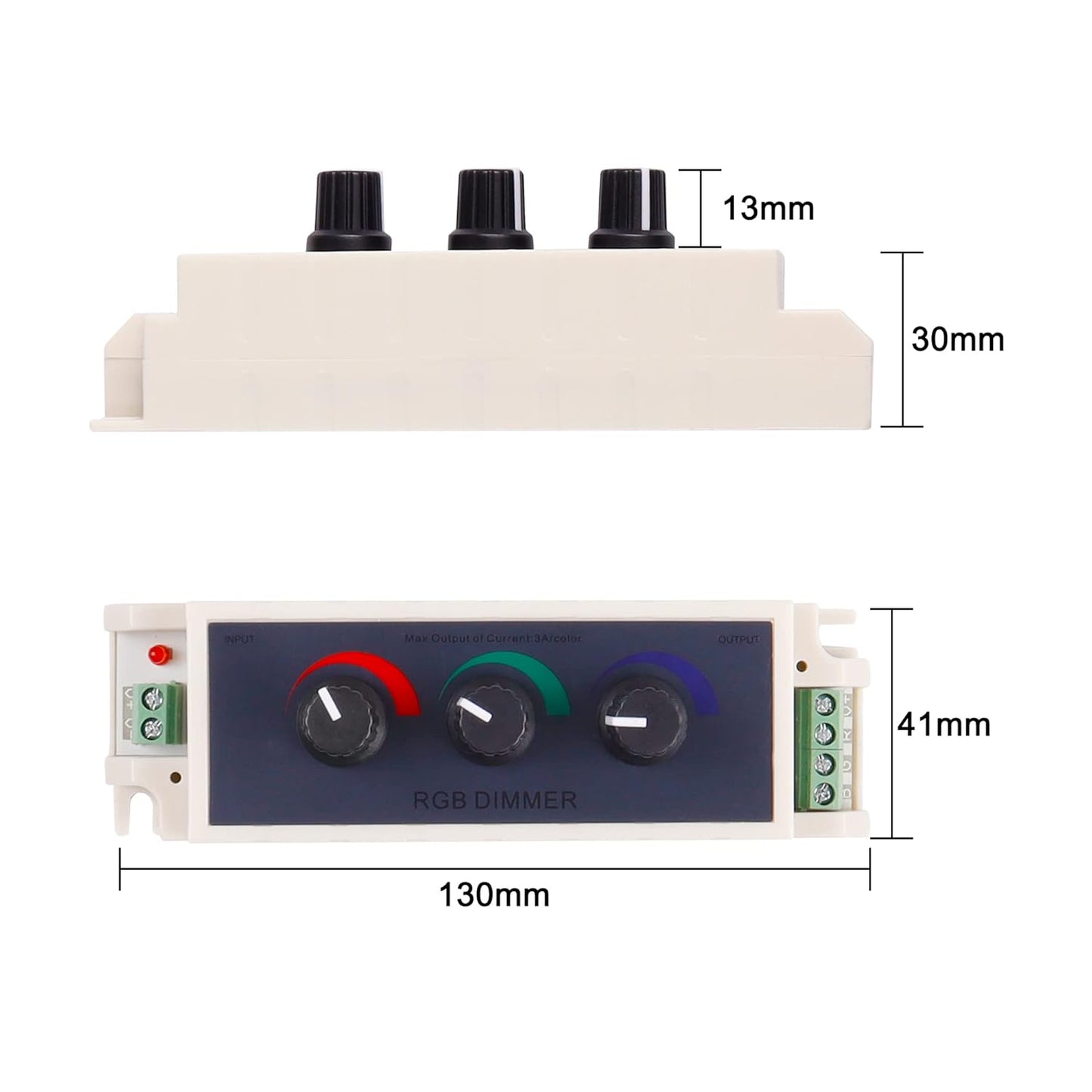 MEIRIYFA RGB LED Light Dimmer Knob Controller Switch,DC12-24V 3‑Channel Brightness Adjust Intelligently for Multi-Color LED Light Strip
