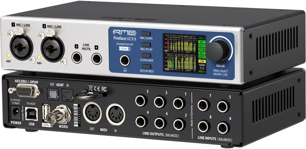 RME Fireface UCX II Desktop 20x20 USB Audio/MIDI Interface Bundle with Ferrofish Pulse8 AE 8x8 AD/DA Converter with ADAT