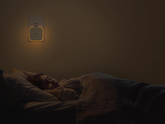 2 Pack Very Dim Sleep Night Lights Plug into Wall, Sleep Light for Kids and Adult, Bedroom Night Light, Light Sensor, LED, Dimmable, Warm Soft Light Plug in Night Light